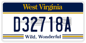 D32718A  license plate in WV