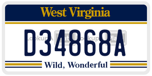D34868A  license plate in WV