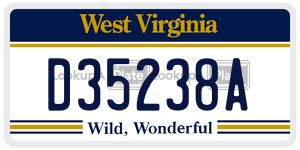 D35238A  license plate in WV