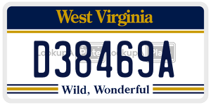 D38469A  license plate in WV