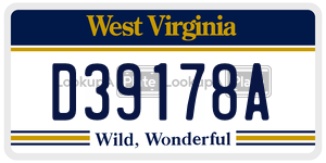 D39178A  license plate in WV