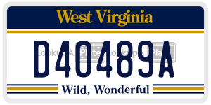 D40489A  license plate in WV