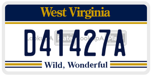 D41427A  license plate in WV
