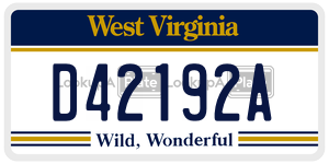 D42192A  license plate in WV