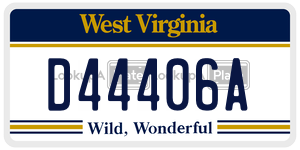 D44406A  license plate in WV