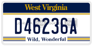 D46236A  license plate in WV