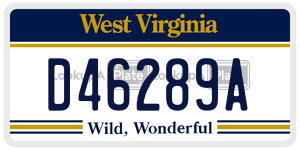 D46289A  license plate in WV
