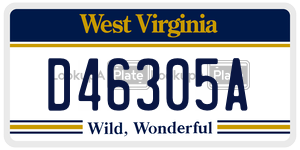 D46305A  license plate in WV