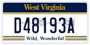 D48193A  license plate in WV