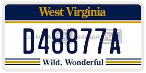 D48877A  license plate in WV