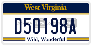 D50198A  license plate in WV