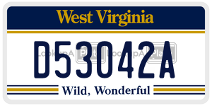 D53042A  license plate in WV