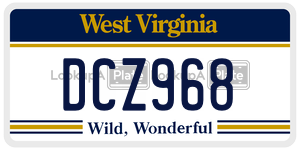 DCZ968  license plate in WV