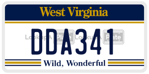 DDA341  license plate in WV