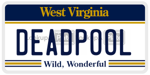 DEADPOOL  license plate in WV