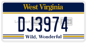 DJ3974 license plate in West Virginia