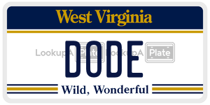 DODE  license plate in WV