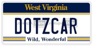 DOTZCAR  license plate in WV