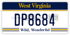 DP8684  license plate in WV