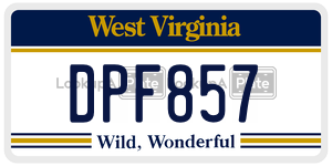 DPF857  license plate in WV