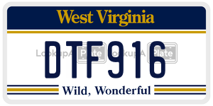 DTF916  license plate in WV
