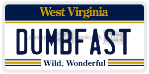 DUMBFAST  license plate in WV