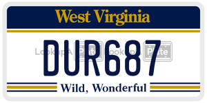 DUR687  license plate in WV