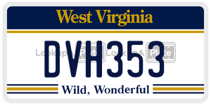DVH353  license plate in WV