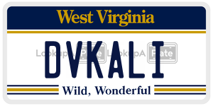 DVKALI  license plate in WV