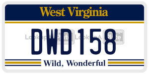 DWD158  license plate in WV