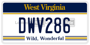 DWV286  license plate in WV