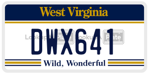 DWX641  license plate in WV