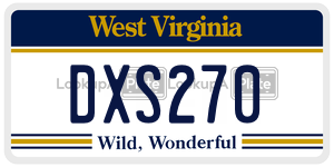 DXS270  license plate in WV