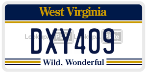 DXY409  license plate in WV