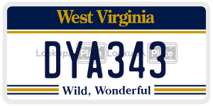 DYA343  license plate in WV