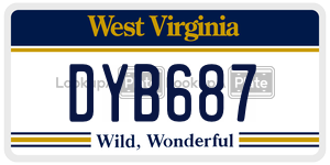 DYB687  license plate in WV