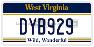 DYB929  license plate in WV