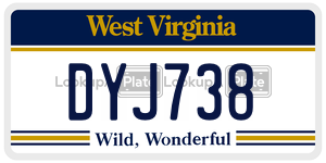 DYJ738  license plate in WV