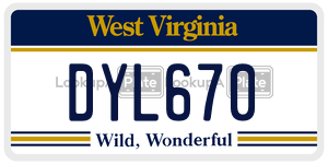 DYL670  license plate in WV