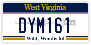 DYM161  license plate in WV