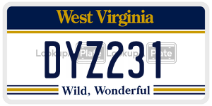 DYZ231  license plate in WV