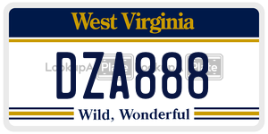 DZA888  license plate in WV