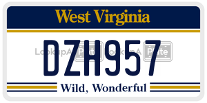 DZH957  license plate in WV