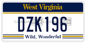 DZK196  license plate in WV