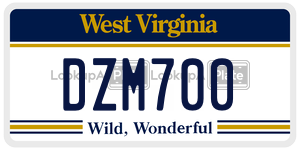 DZM700  license plate in WV