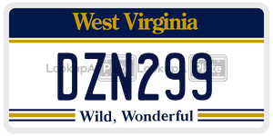 DZN299  license plate in WV