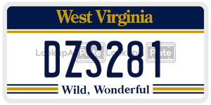 DZS281  license plate in WV