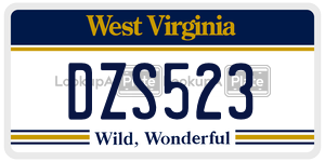 DZS523  license plate in WV