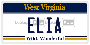 ELIA  license plate in WV
