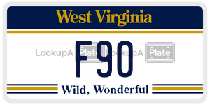 F90  license plate in WV